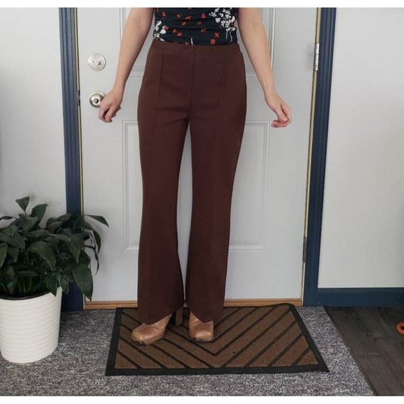 Vintage Pants - 70s/80s Brown Polyester Pants